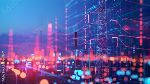 Wallpaper Mural Futuristic Market Displaying Real Time Energy Prices Driven by Smart Grid Data and Consumption Patterns Torontodigital.ca