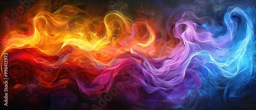 Colorful Abstract Waves of Light and Emotion