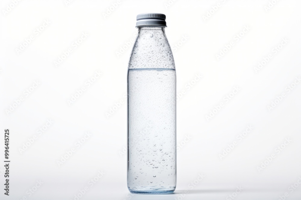 A clear plastic bottle filled with raindrops A clear plastic bottle filled with raindrops