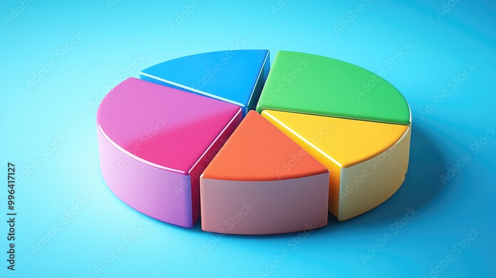 Obraz premium Colorful pie chart representing business data segments Business analytics visual representation