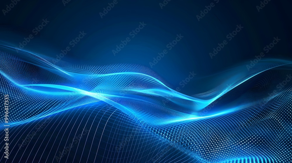 Dynamic Abstract Blue Waves with Linear Patterns on a Dark Background for Captivating Visual Design Dynamic Abstract Blue Waves with Linear Patterns on a Dark Background for Captivating Visual Design