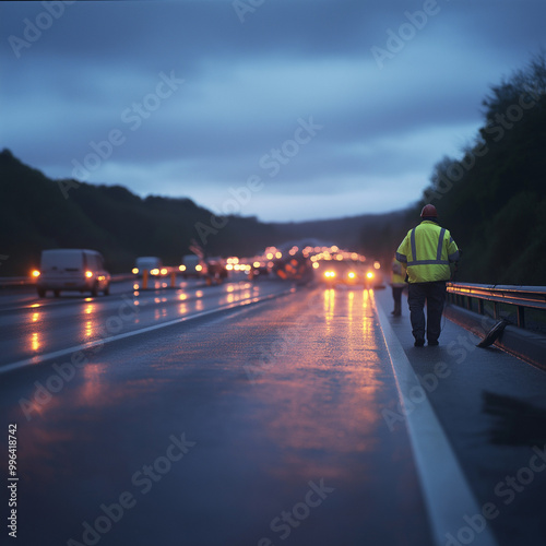 Motorway roadworks photo