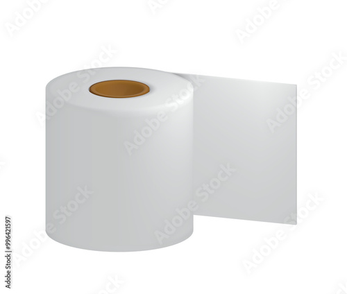 Paper roll 3d on png transparent background.