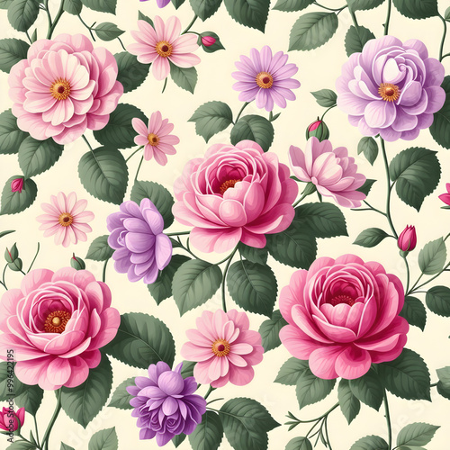 vintage wallpaper with flowers 