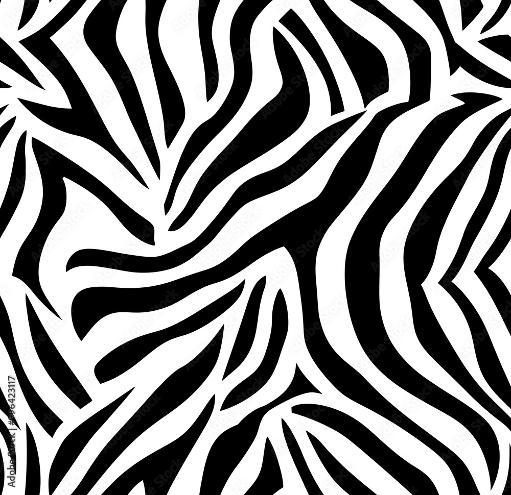 Black and white zebra print seamless pattern Black and white zebra print seamless pattern