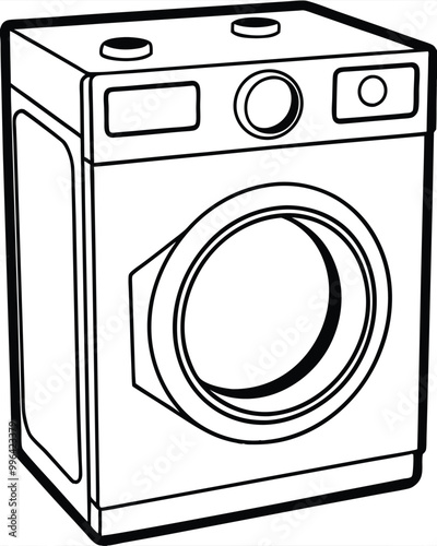 Washing machine vector silhouette