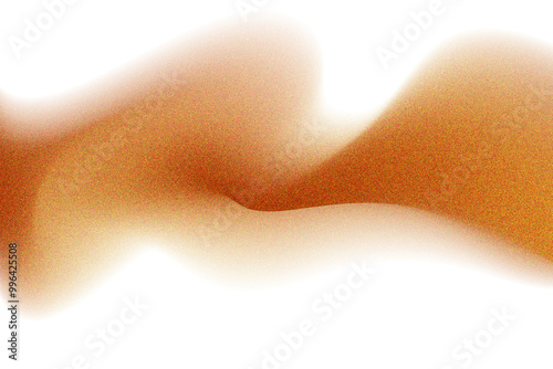 Abstract grunge brown gradient flowing wave form with grain texture, isolated sand dust PNG. Vintage beige smooth noise design element, transparent background. Aesthetic granulated decoration.