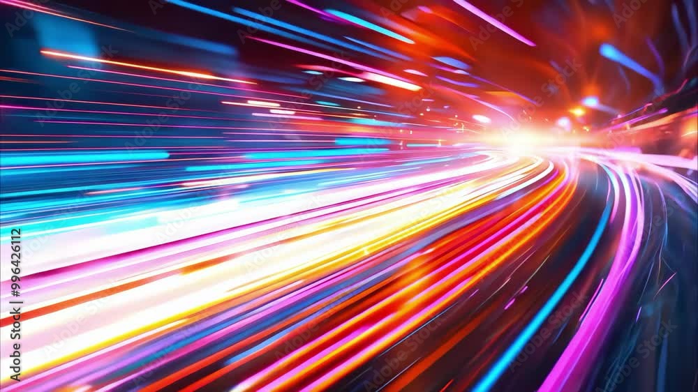 A vibrant burst of colorful light streaks, conveying a sense of speed and motion in a dynamic and abstract way. A vibrant burst of colorful light streaks, conveying a sense of speed and motion in a dynamic and abstract way.