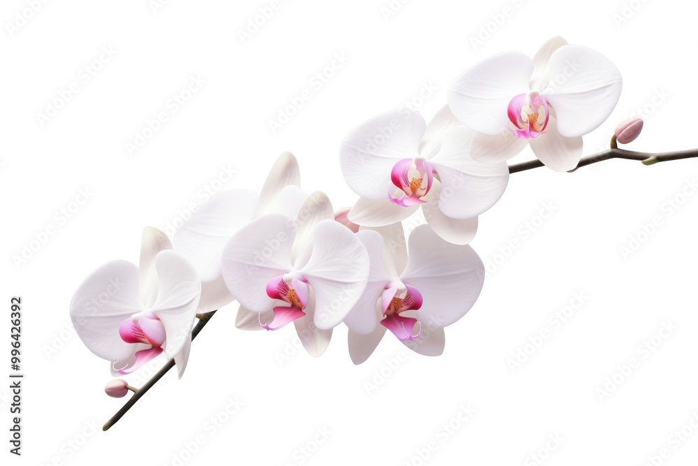 Obraz premium A delicate orchid with white petals and a delicate pink hue