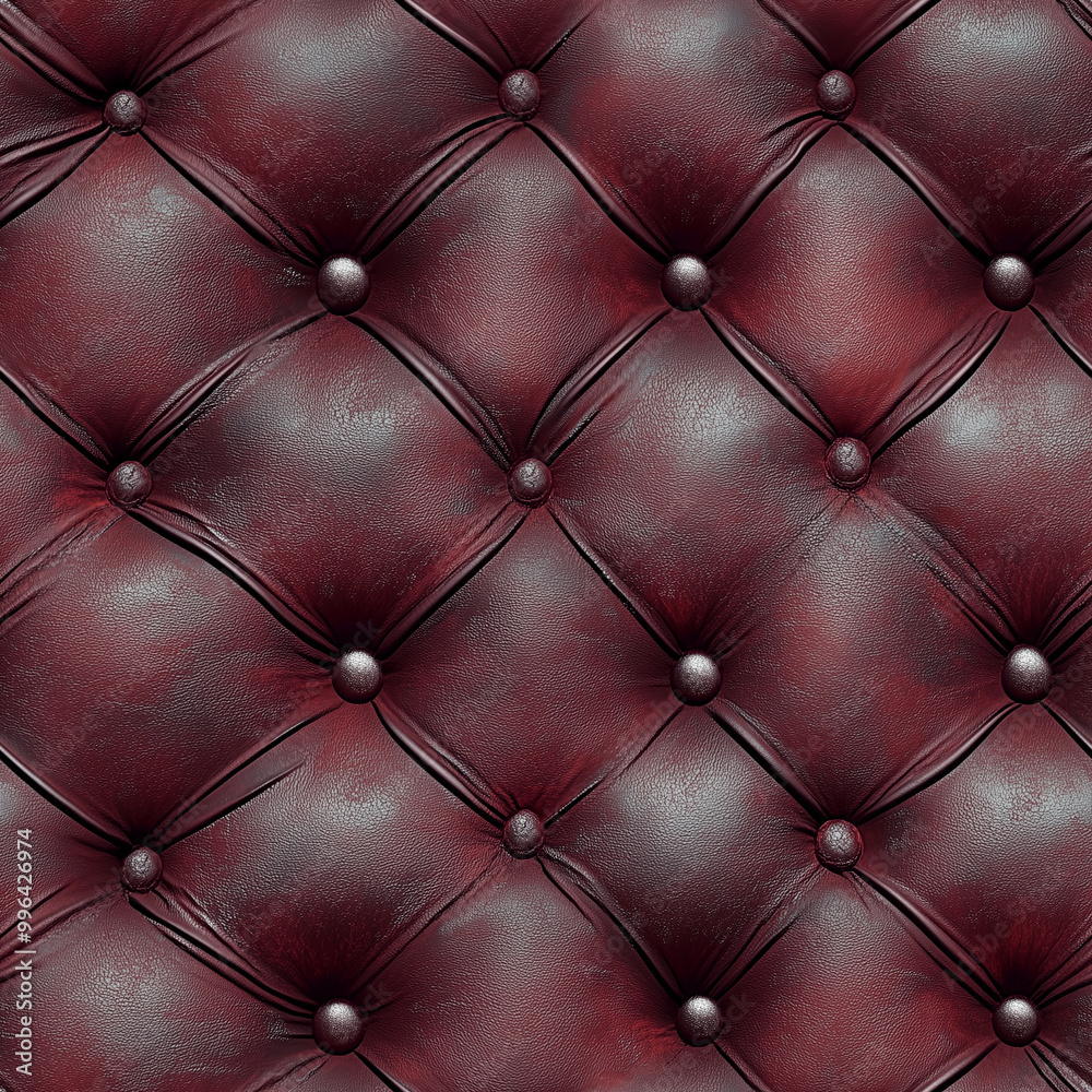 Burgundy Tufted Leather Texture With Glossy Finish and Decorative Buttons for Upholstery Burgundy Tufted Leather Texture With Glossy Finish and Decorative Buttons for Upholstery