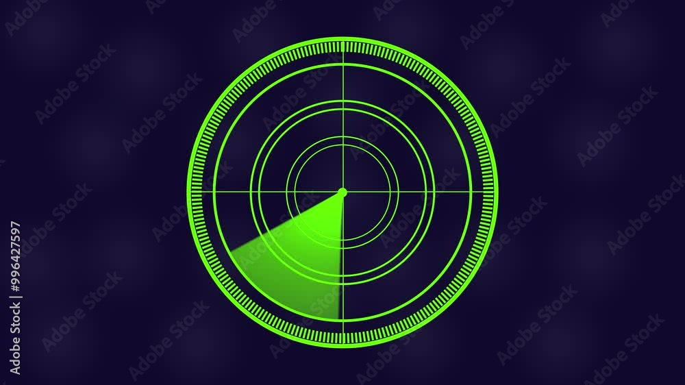 Radar Scanning loop. Radar screen animation. Signal transmitted sonar ...