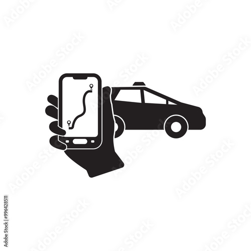 online taxi ordering service a driver vector illustration