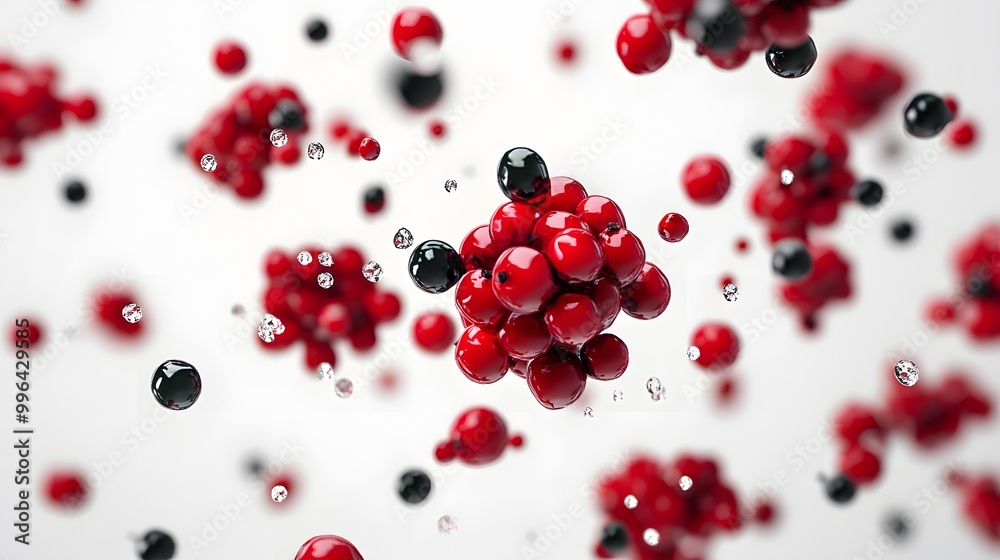 Tumbling berries with full depth and detail isolated on a white backdrop Tumbling berries with full depth and detail isolated on a white backdrop