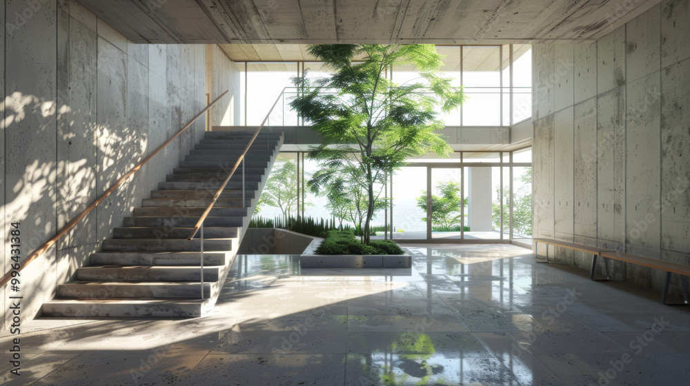 Fototapeta premium architectural visualization of inside staircases