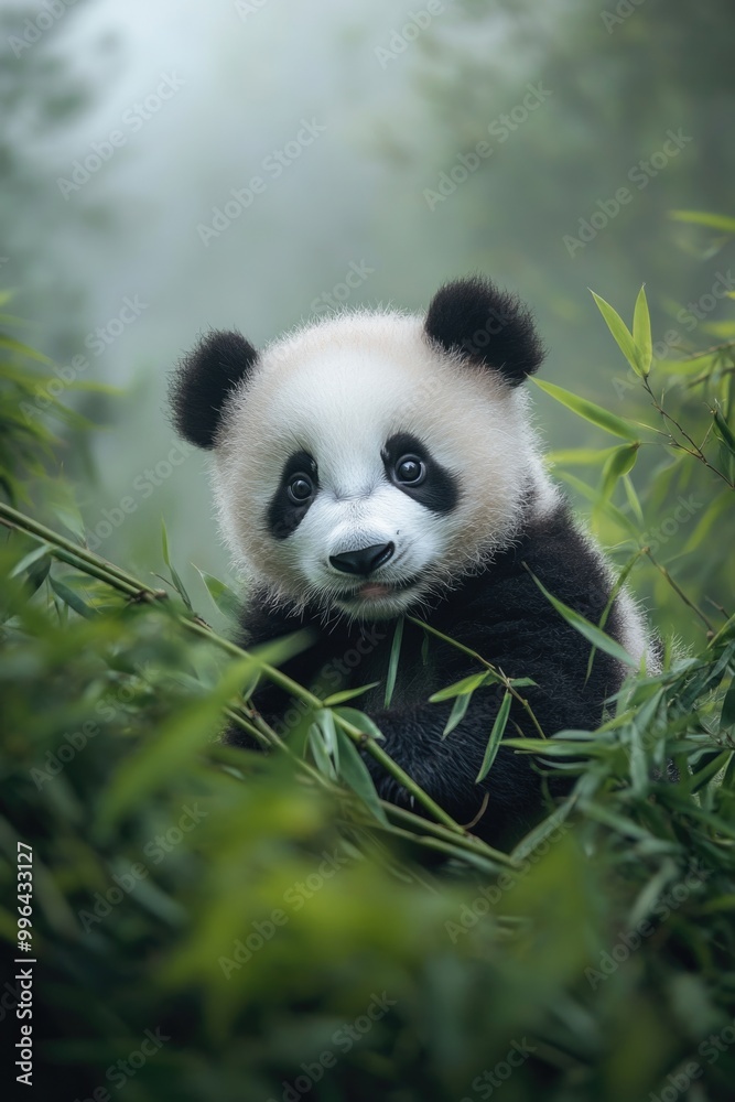 Fototapeta premium Panda bear in tree