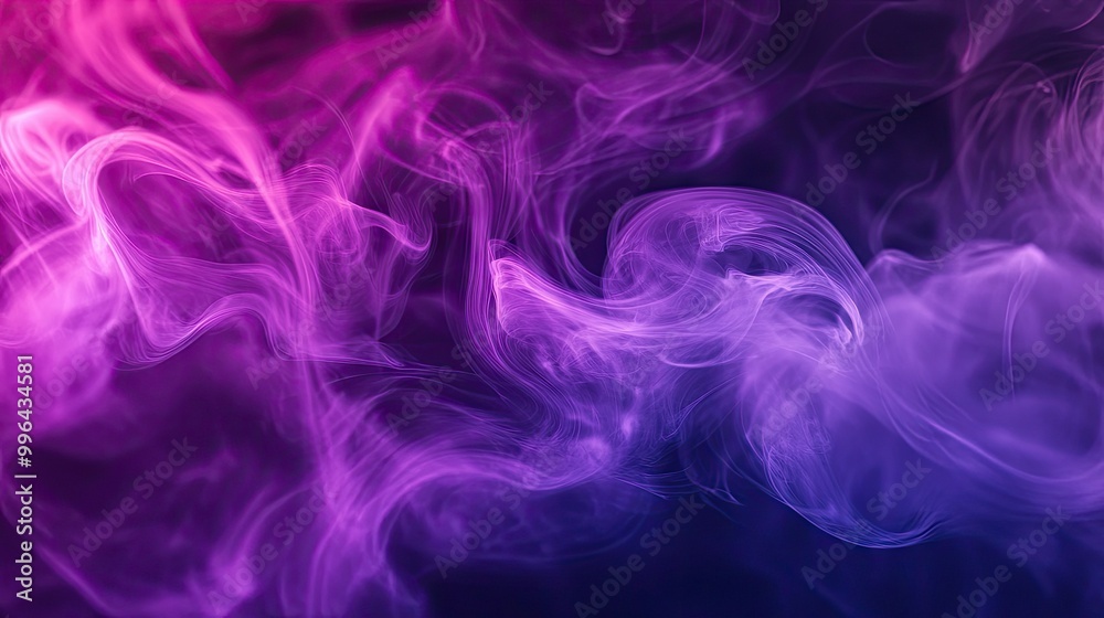 Close-up of purple smoke swirling in the air, creating a dreamy, abstract pattern against a dark background.