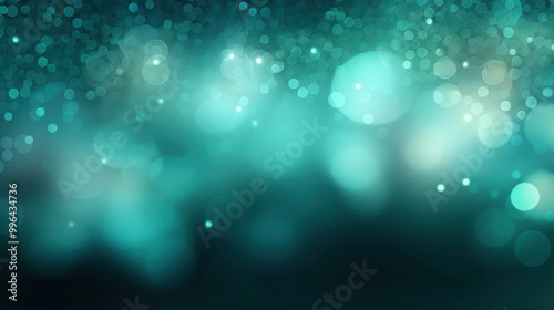 Blur bookeh silver lights or flashes on a teal color background