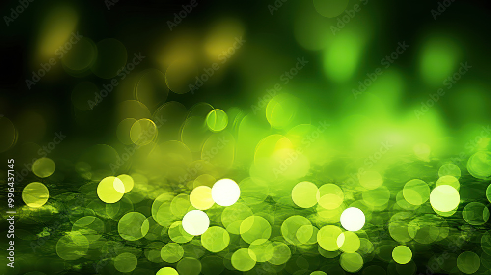 Blur bookeh silver lights or flashes on a dark lime color background Blur bookeh silver lights or flashes on a dark lime color background
