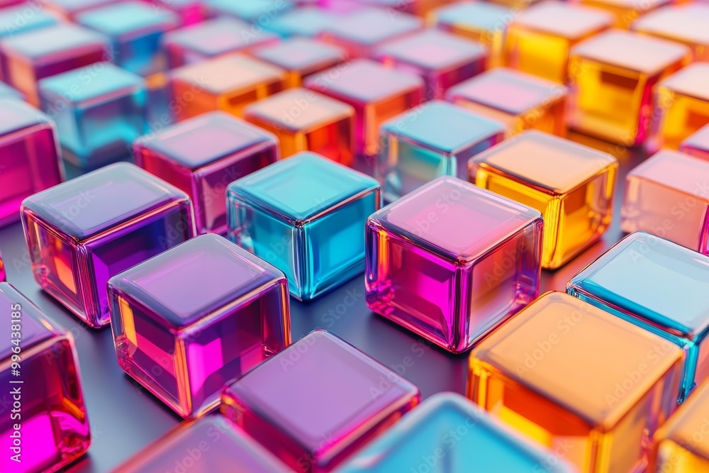 Abstract 3D glass background with colorful glass objects Abstract 3D glass background with colorful glass objects