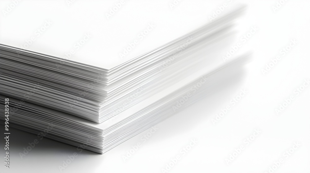 Elegant Stack of Crisp White Paper Representing Simplicity and Fresh Beginnings Elegant Stack of Crisp White Paper Representing Simplicity and Fresh Beginnings