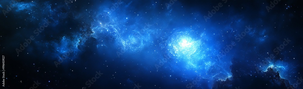 Obraz premium A blue night sky with a lot of fireworks. Celebrating Christmas.