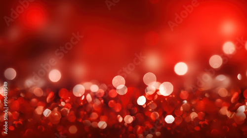 Blur bookeh silver lights or flashes on a vivid red color background