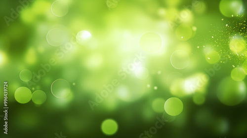 Blur bookeh silver lights or flashes on a vivid lime color background