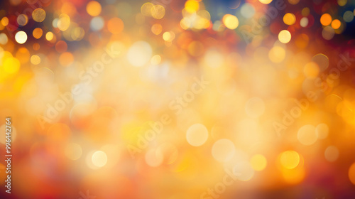 Blur bookeh colorful lights or flashes on a yellow color background