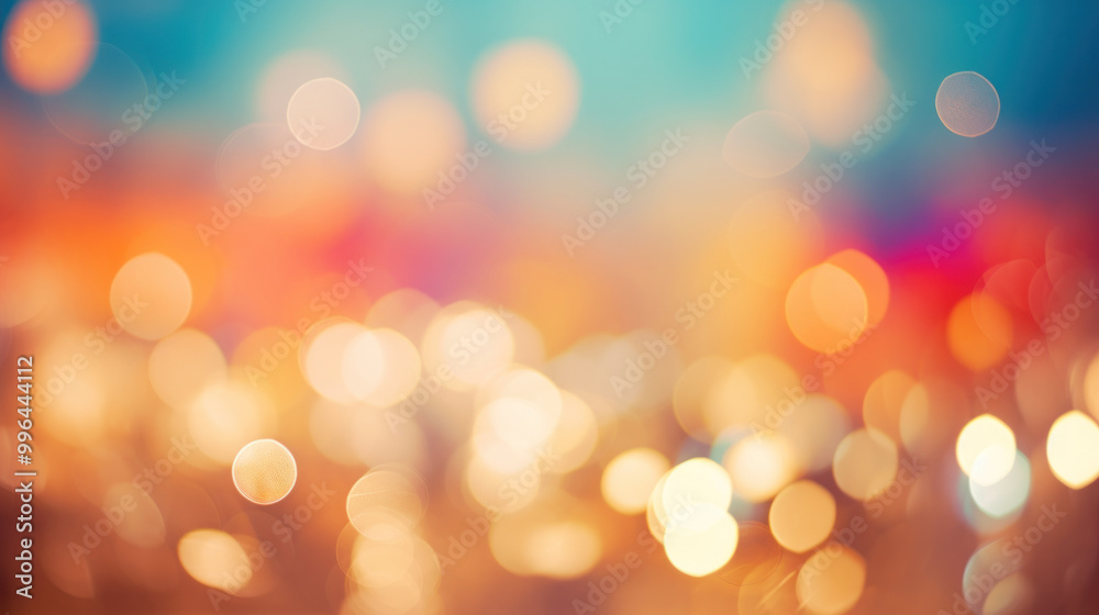 Obraz premium Blur bookeh colorful lights or flashes on a tan color background