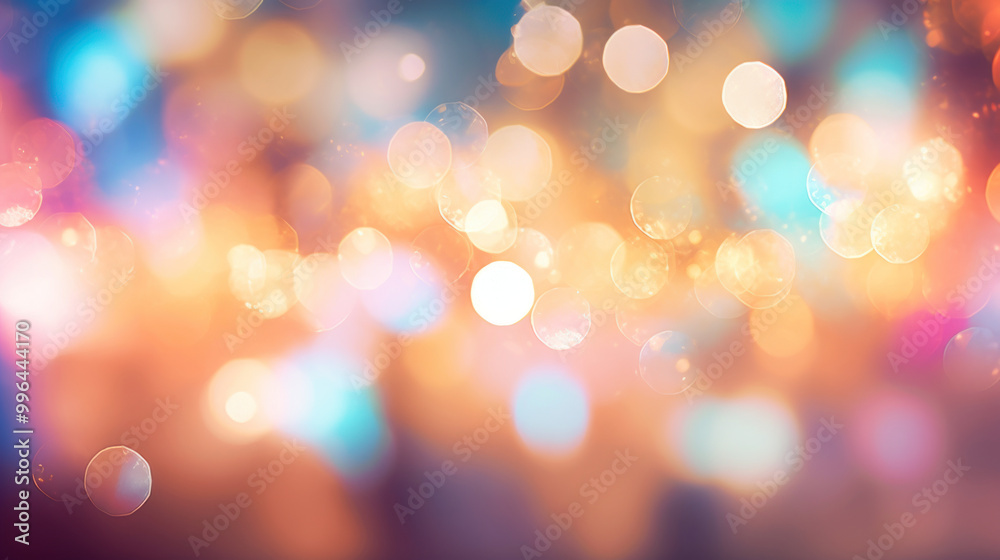 Fototapeta premium Blur bookeh colorful lights or flashes on a tan color background
