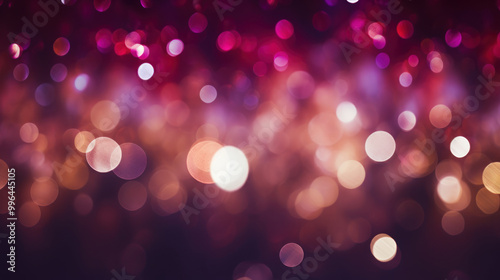 Blur bookeh colorful lights or flashes on a dark maroon color background