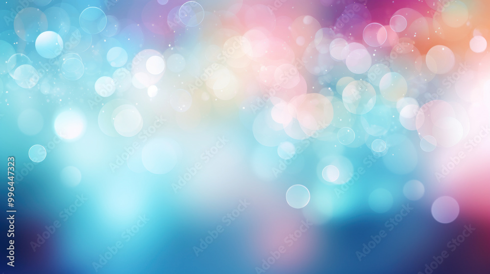 Fototapeta premium Blur bookeh colorful lights or flashes on a light blue color background