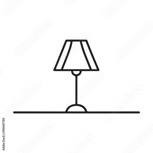 single one line lamp silhouette with white background 