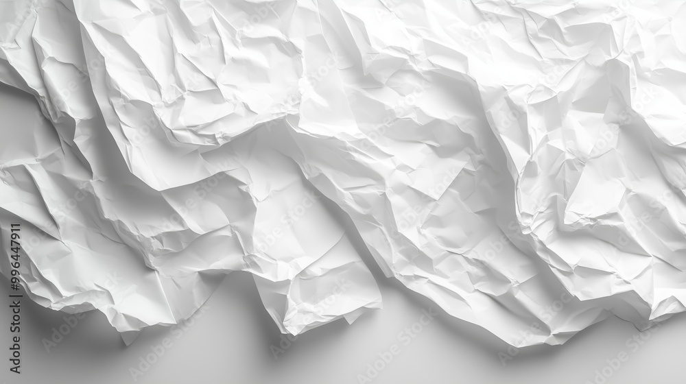 White background with crumpled paper texture for design, close-up. Abstract background White background with crumpled paper texture for design, close-up. Abstract background