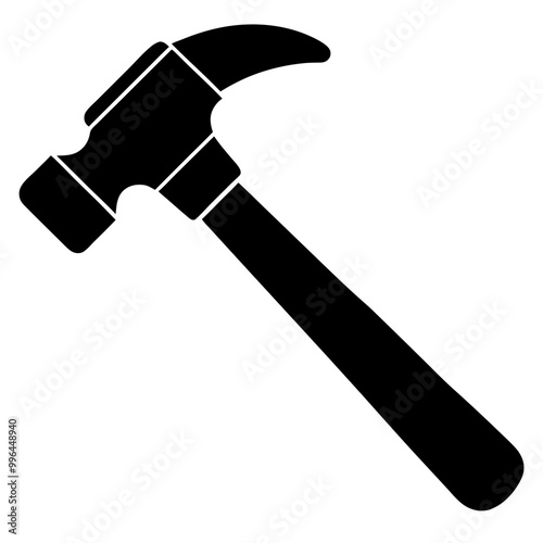  Silhouette Icon of a Hammer Clip art Illustration on Transparent Background for creative art photo