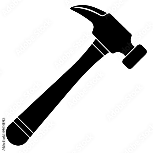  Silhouette Icon of a Hammer Clip art Illustration on Transparent Background for creative art photo