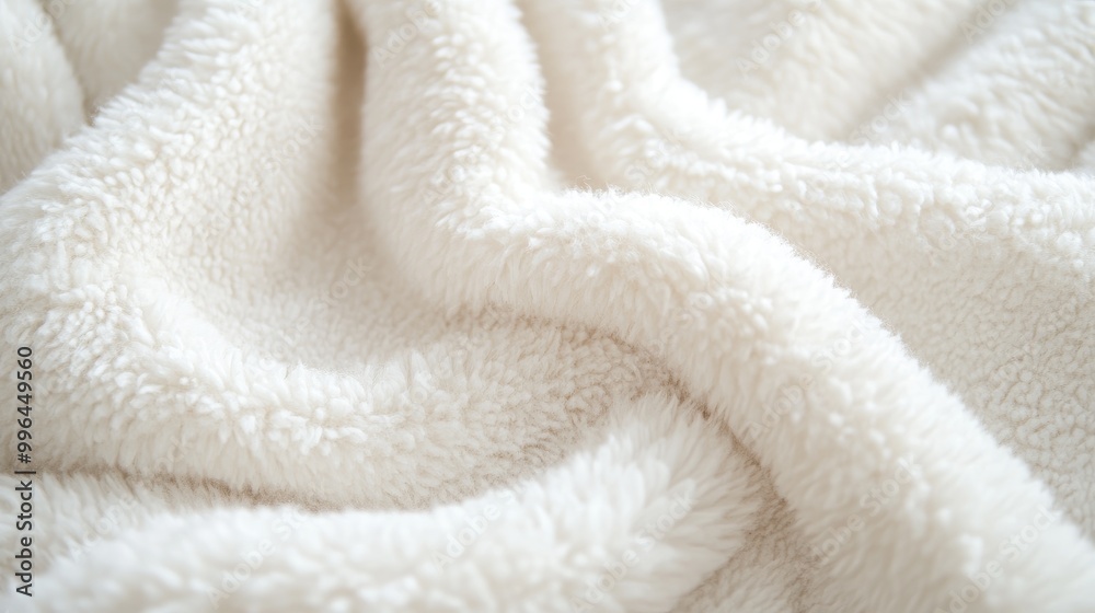 Close-up of soft, white plush fabric texture, creating a cozy and luxurious background ideal for various uses. Close-up of soft, white plush fabric texture, creating a cozy and luxurious background ideal for various uses.