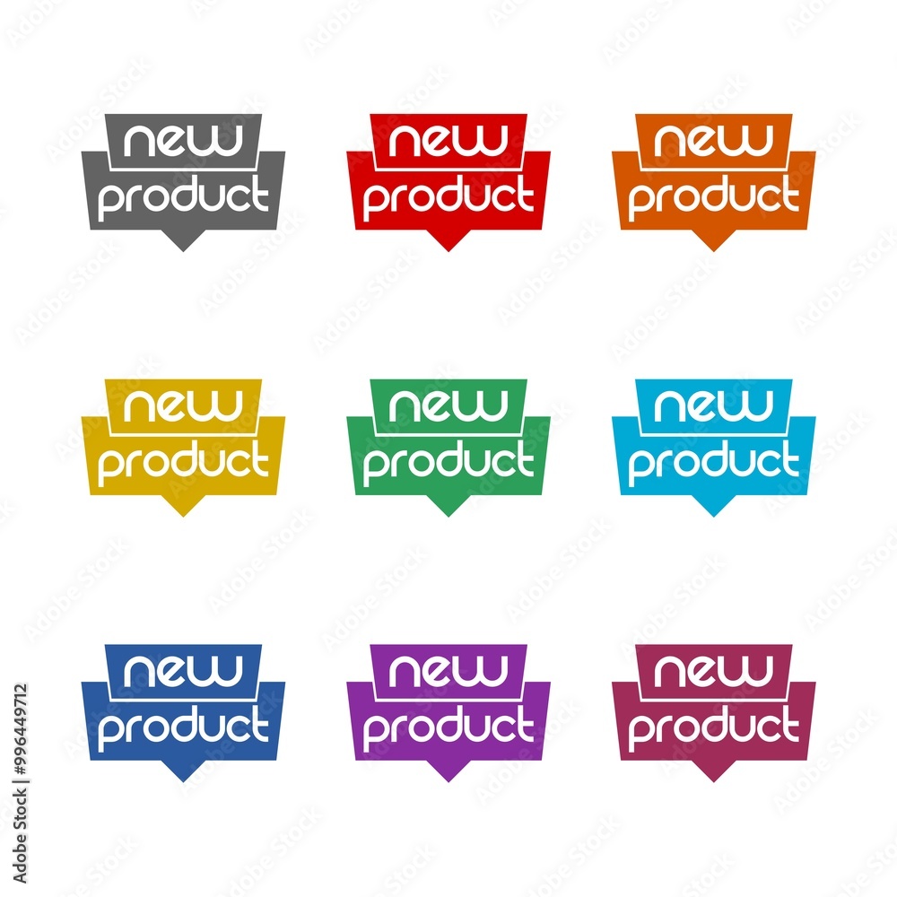New product icon isolated on white background. Set icons colorful New product icon isolated on white background. Set icons colorful