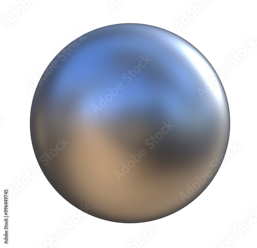 Silver sphere 3d on png transparent background.