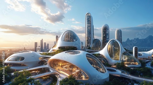 AI urban planning, futuristic cityscape, digital networks, advanced technology