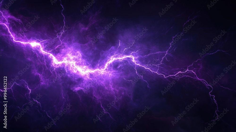 Electrifying purple lightning striking against a dark abstract background, perfect for dramatic and energetic designs. Electrifying purple lightning striking against a dark abstract background, perfect for dramatic and energetic designs.