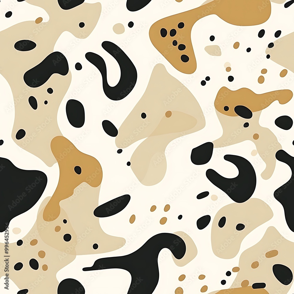 Elegant pattern with leopard spots and swirling shapes Elegant pattern with leopard spots and swirling shapes