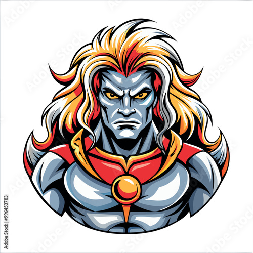 uomo muscoloso con i capelli lunghi