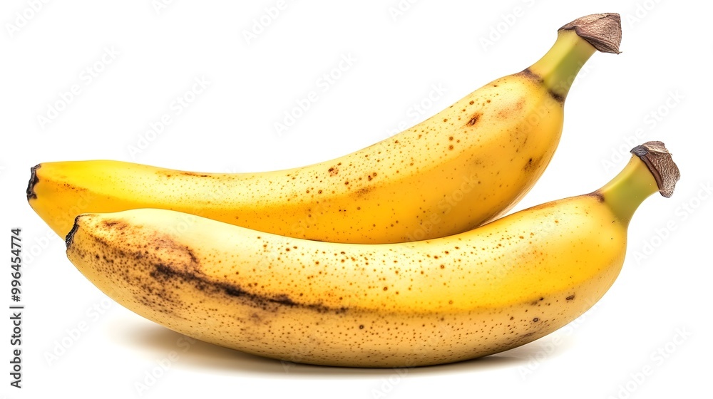 Ripe Bananas Arrangement on White Background Ripe Bananas Arrangement on White Background
