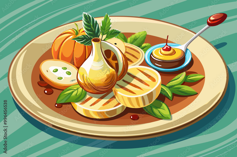 Grilled goat cheese with melted pear