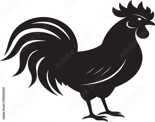 rooster. blsck silhouette