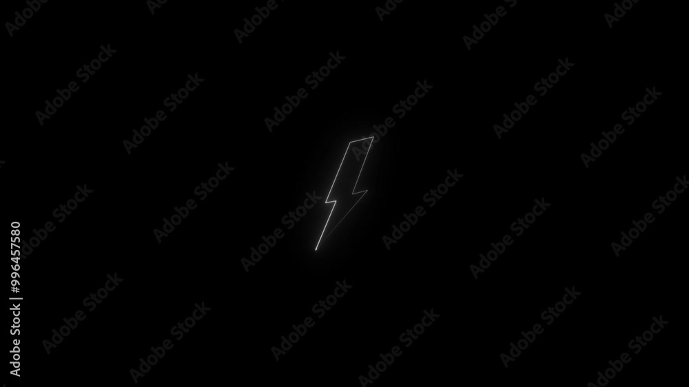 neon lightning bolt, glowing sign. Technology, energy and electric concept icon. neon lightning bolt, glowing sign. Technology, energy and electric concept icon.
