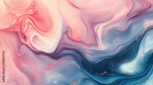 Wallpaper Mural Abstract fluid pattern with marbled textures and soft, flowing colors, perfect for a serene background. Torontodigital.ca