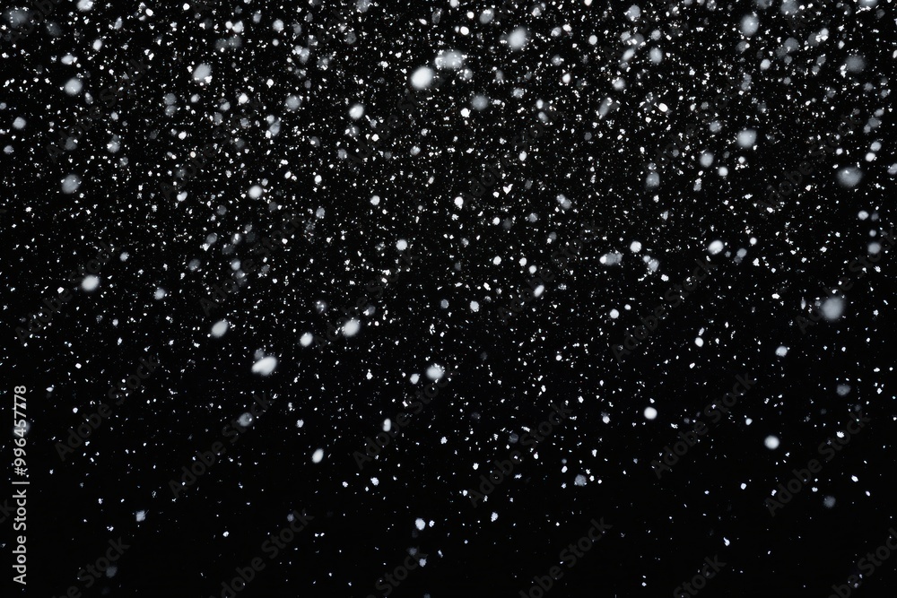 A falling snow background night black. A falling snow background night black.