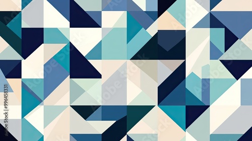 Abstract geometric pattern with sharp, angular shapes in cool tones, modern and clean design.